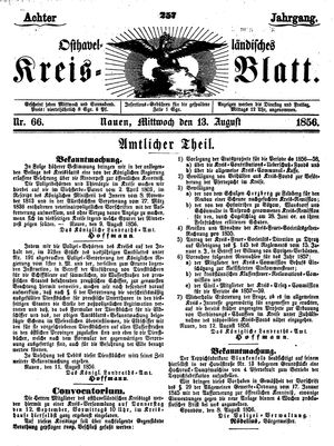 Osthavelländisches Kreisblatt vom 13.08.1856