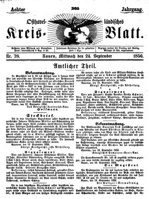 Osthavelländisches Kreisblatt on Sep 24, 1856