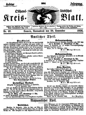 Osthavelländisches Kreisblatt vom 29.11.1856