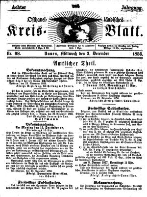 Osthavelländisches Kreisblatt vom 03.12.1856