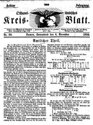 Osthavelländisches Kreisblatt vom 06.12.1856