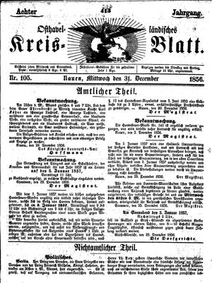 Osthavelländisches Kreisblatt on Dec 31, 1856