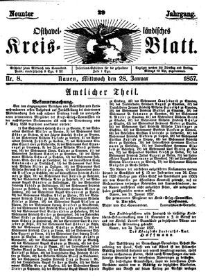 Osthavelländisches Kreisblatt vom 28.01.1857