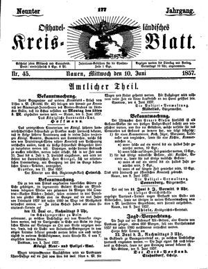 Osthavelländisches Kreisblatt on Jun 10, 1857