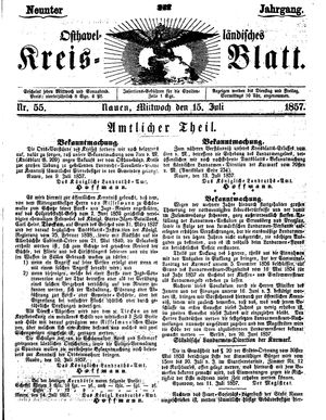 Osthavelländisches Kreisblatt on Jul 15, 1857