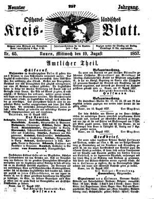 Osthavelländisches Kreisblatt vom 19.08.1857
