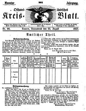 Osthavelländisches Kreisblatt vom 22.08.1857
