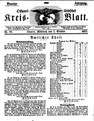 Osthavelländisches Kreisblatt vom 07.10.1857