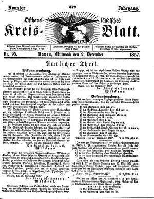 Osthavelländisches Kreisblatt vom 02.12.1857