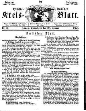 Osthavelländisches Kreisblatt vom 30.01.1858