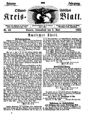 Osthavelländisches Kreisblatt vom 05.06.1858