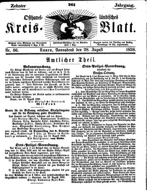 Osthavelländisches Kreisblatt vom 28.08.1858