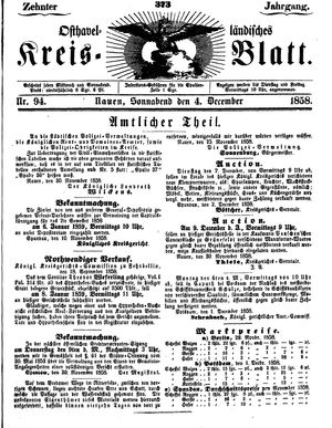 Osthavelländisches Kreisblatt vom 04.12.1858