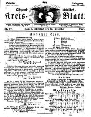 Osthavelländisches Kreisblatt on Dec 15, 1858