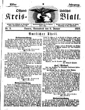 Osthavelländisches Kreisblatt vom 08.01.1859