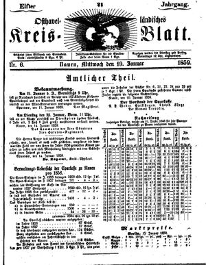 Osthavelländisches Kreisblatt on Jan 19, 1859