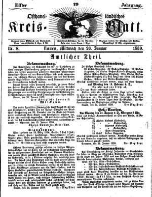 Osthavelländisches Kreisblatt on Jan 26, 1859