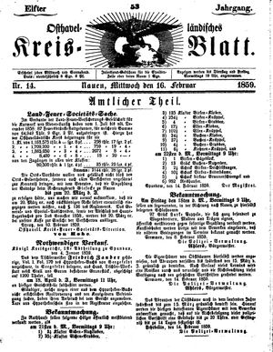 Osthavelländisches Kreisblatt vom 16.02.1859