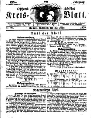 Osthavelländisches Kreisblatt vom 30.03.1859