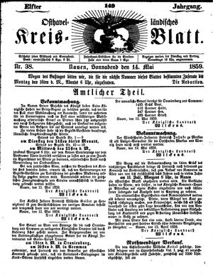 Osthavelländisches Kreisblatt vom 14.05.1859
