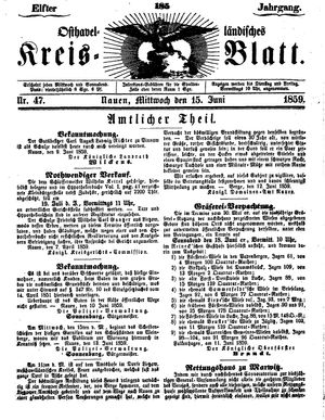 Osthavelländisches Kreisblatt vom 15.06.1859