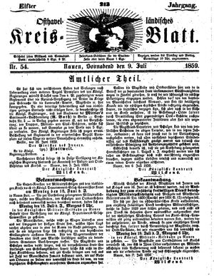 Osthavelländisches Kreisblatt on Jul 9, 1859