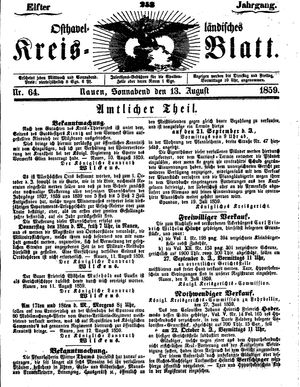 Osthavelländisches Kreisblatt vom 13.08.1859