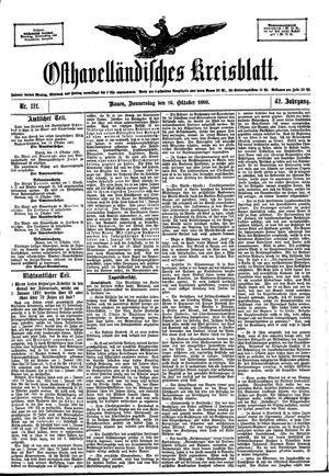 Osthavelländisches Kreisblatt on Oct 16, 1890