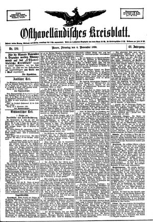 Osthavelländisches Kreisblatt on Nov 4, 1890