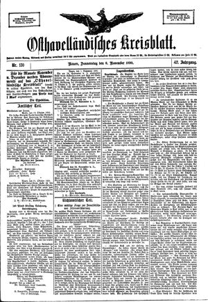 Osthavelländisches Kreisblatt on Nov 6, 1890