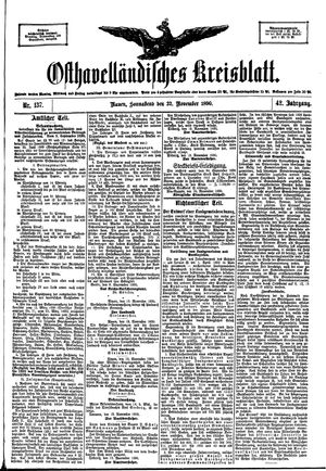 Osthavelländisches Kreisblatt vom 22.11.1890