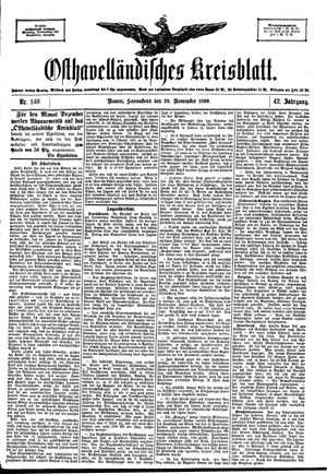 Osthavelländisches Kreisblatt vom 29.11.1890