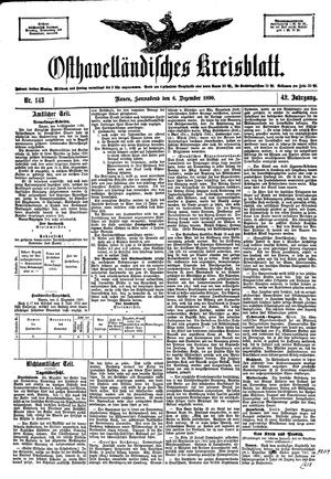 Osthavelländisches Kreisblatt on Dec 6, 1890
