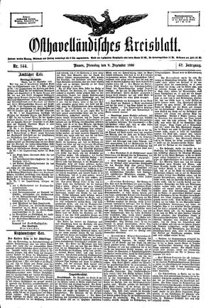 Osthavelländisches Kreisblatt on Dec 9, 1890