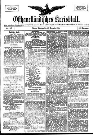 Osthavelländisches Kreisblatt on Dec 16, 1890