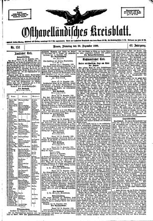 Osthavelländisches Kreisblatt on Dec 30, 1890
