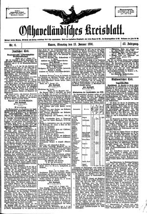 Osthavelländisches Kreisblatt on Jan 13, 1891