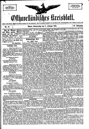 Osthavelländisches Kreisblatt on Feb 5, 1891