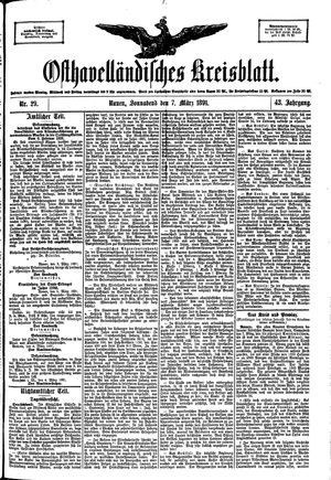 Osthavelländisches Kreisblatt on Mar 7, 1891