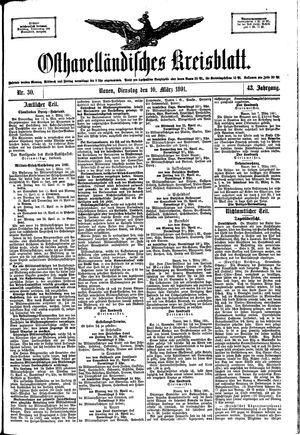 Osthavelländisches Kreisblatt vom 10.03.1891