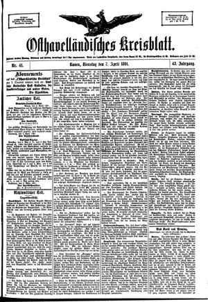 Osthavelländisches Kreisblatt on Apr 7, 1891