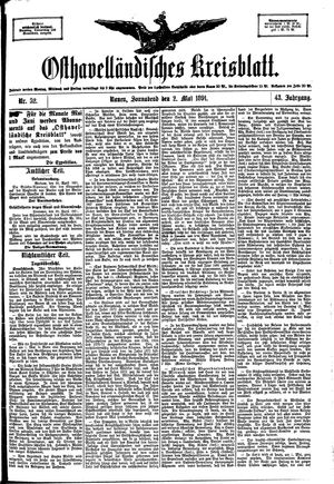 Osthavelländisches Kreisblatt on May 2, 1891