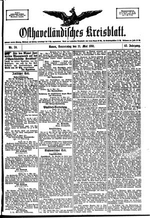 Osthavelländisches Kreisblatt on May 21, 1891