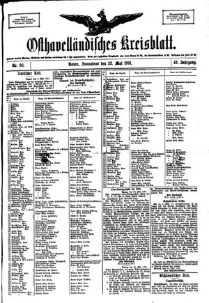 Osthavelländisches Kreisblatt on May 23, 1891