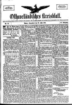 Osthavelländisches Kreisblatt on May 30, 1891