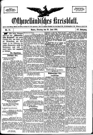 Osthavelländisches Kreisblatt vom 30.06.1891