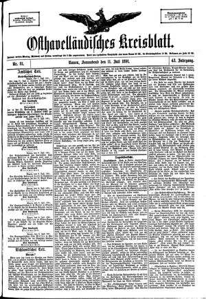 Osthavelländisches Kreisblatt vom 11.07.1891