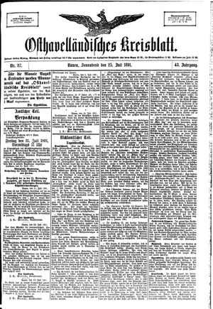 Osthavelländisches Kreisblatt on Jul 25, 1891