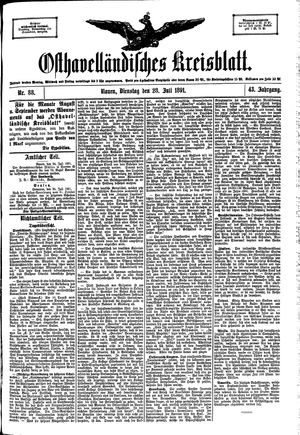 Osthavelländisches Kreisblatt on Jul 28, 1891