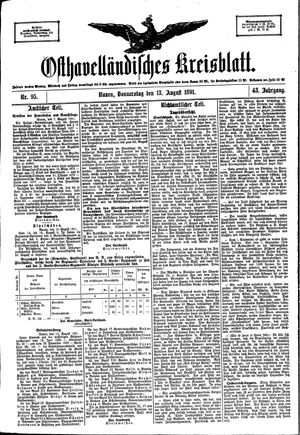 Osthavelländisches Kreisblatt vom 13.08.1891